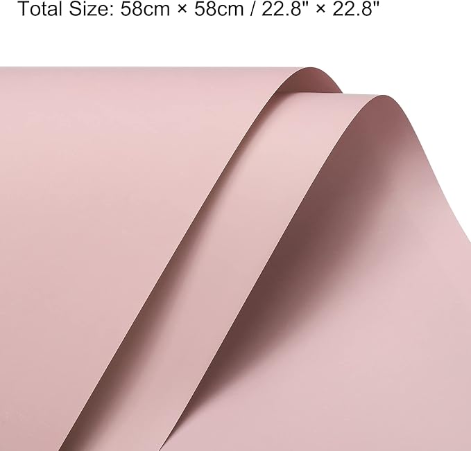 MECCANIXITY 20 Pcs Flower Wrapping Paper 22.8x22.8 Inch Waterproof Florists Wrapping Paper for Florist Bouquet Supplies, DIY Crafts, Gift/Gift Box Packaging Gray Pink