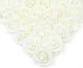 IPOPU Artificial Rose Flower Heads, 100 Pcs Real Looking Ivory White Foam Fake Roses for DIY Wedding Baby Shower Centerpieces Arrangements Party Tables Home Decorations (Ivory, Stemless)