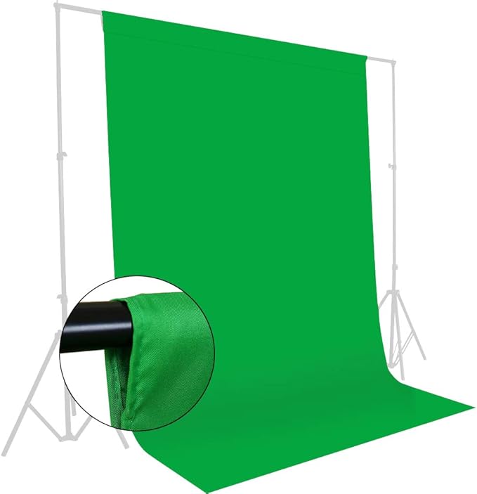GFCC Green Screen Backdrop - 10ftx10ft Green Photo Booth Backdrop for Photoshoot Greenscreen Background for Photography Video Recording Background