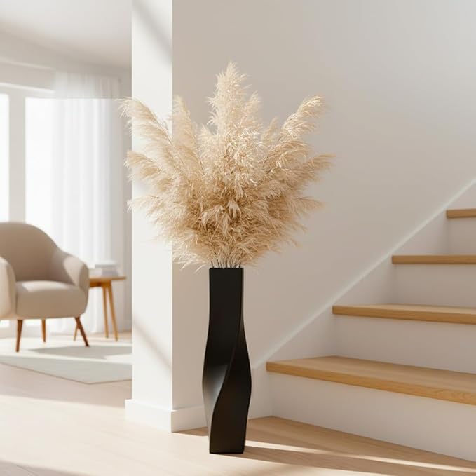 Tall Vase On Floor, 23.62" Twisted Geometric Flower Vase for Home, Living Room, Flower Centerpieces, Shelf, Table, Decor, Creative Unique Decorative Vases