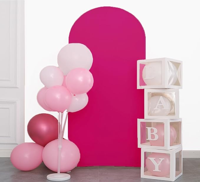 7.2 FT Arch Backdrop Cover, JFDYDM Hot Pink Wedding Arch Cover 7.2 FT, Arch Backdrop Stand Cover, Background Stand Covers for Party Celebration Proposal Birthday