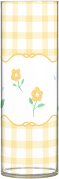 Vase Plastic Vase Elegant Cylinder Flower Vase Shatterproof Decorative Centerpiece for Home Table Office Weddings Events (11.8 x 3.9 in)
