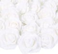 Artificial Rose Flower Heads, 100pcs White Foam Roses Artificial Flower Heads Fake Rose for DIY Wedding Bouquets Centerpieces Arrangements Party Baby Shower Home Decor (Stemless,White)
