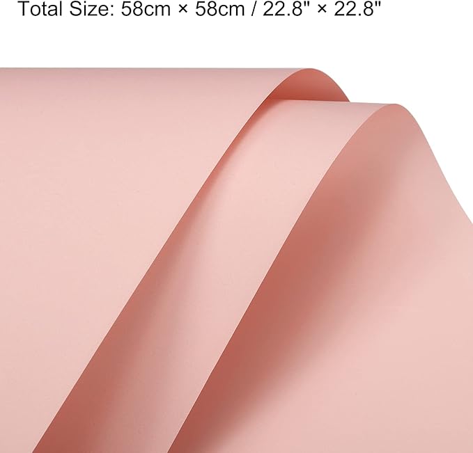 MECCANIXITY 20 Pcs Flower Wrapping Paper 22.8x22.8 Inch Waterproof Florists Wrapping Paper for Florist Bouquet Supplies, DIY Crafts, Gift/Gift Box Packaging Light Pink