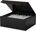 1 Pcs Black Gift Box Large 13x11x5.3 Inch Large Black Gift Box Large Magnetic Gift Box with Crinkle Paper Black Large Gift Box with Shredded Paper Luxury Gift Boxes with Lids for Presents