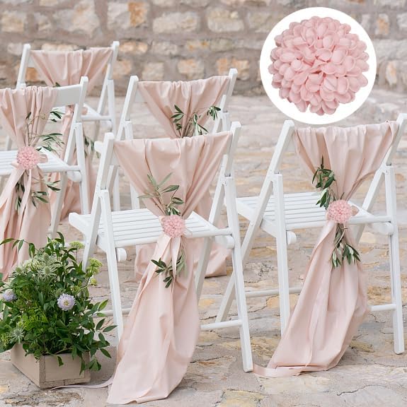 Artificial Flowers, 100pcs Realistic Artificial Rose for DIY Wedding Bouquets Centerpieces Arrangements, Pink Dahlia Flowers with Stem for Bridal Shower Party Home Decorations