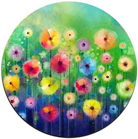 Watercolor FlowersRound Coaster Set - Made of Recycled Rubber - Set of 4