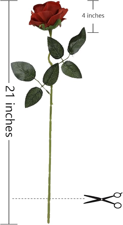 Laelfe 12 PCS Artificial Flowers Roses Silk Flowers Fake Long Stem Artificial Roses for Home Wedding Bathroom Kitchen Decorations(Brown Orange)