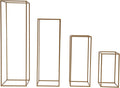 4PC Flower Stand for Wedding Metal Cylinder Stands for Party Rectangular Gold Centerpieces Flower Vase Gold Columns for Weddings Flower Plant Stand Decoration 15.74"/23.62"/31.49"/39.37"