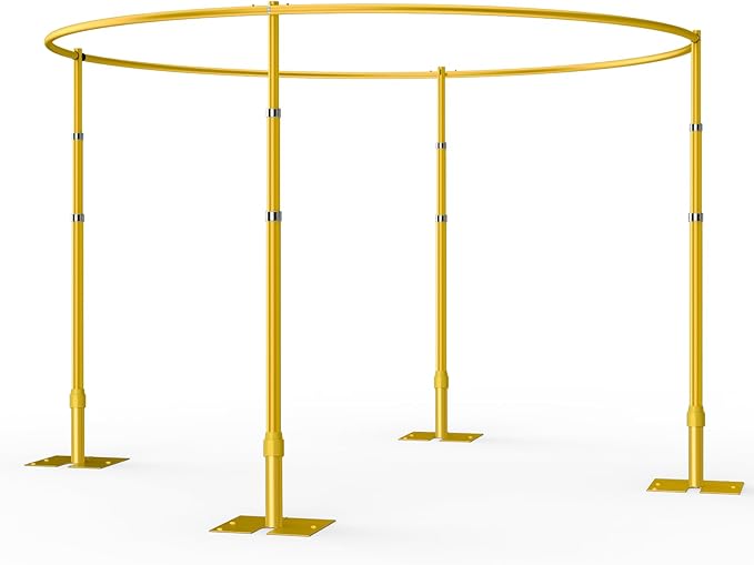 EMART Backdrop Stand Heavy Duty 10x10Ft, Round Pipe and Drape Photo Background Support Kit, Adjustable Metal Frame with Flat Base for Wedding Birthday Party Decorations-Gold