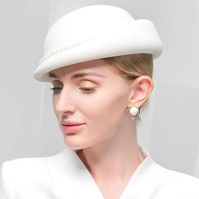 Women Wool Felt Ribbon French Fashion Vintage Millinery Beret Hats Top Cap Ladies Party Wedding Fedoras Chapeau