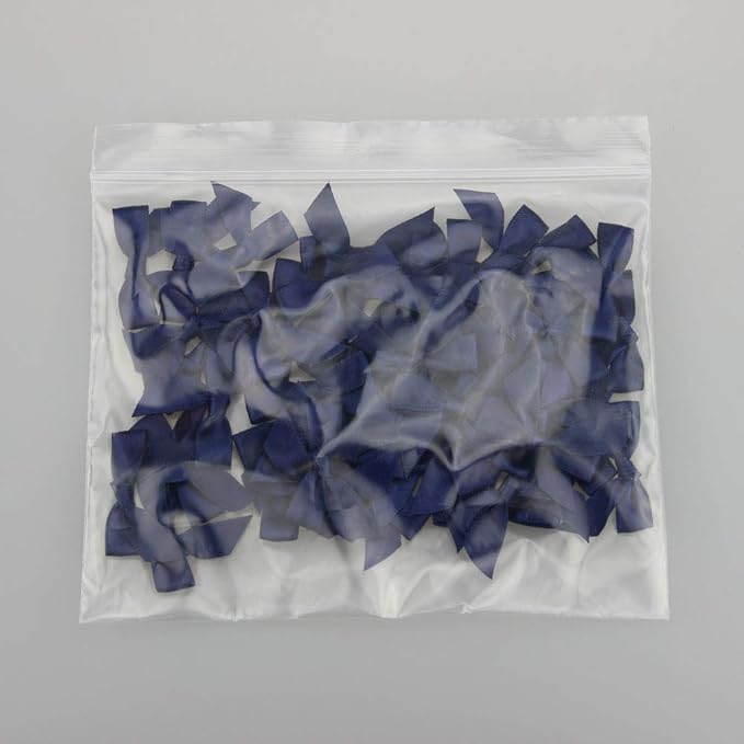 7Rainbows 50pcs Boutique 1.5" Navy Blue Satin Ribbon Mini Bows for Craft Sewing Scrapbooking Wedding and Gift Wrapping