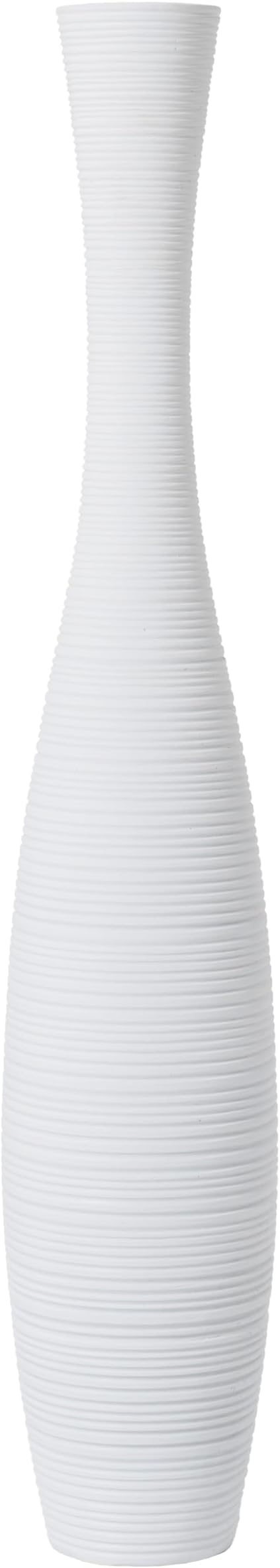 Leewadee Decorative Tall Floor Vase for Living Room Decor, 26 inches, White, Resin