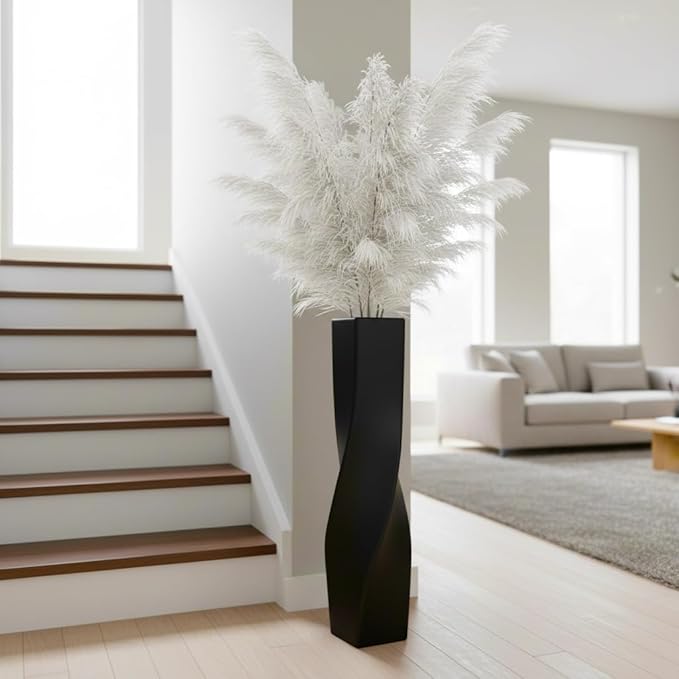 Tall Vase On Floor, 27.56" Twisted Geometric Flower Vase for Home, Living Room, Flower Centerpieces, Shelf, Table, Decor, Creative Unique Decorative Vases