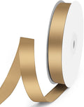 5/8" x 50 Yards Satin Ribbon - Champagne Gold Silk Ribbon with Spool - Ideal for Gift Wrapping, Floral Bouquets, Crafts, Wedding Party Decorations, Christmas and Sewing Projects