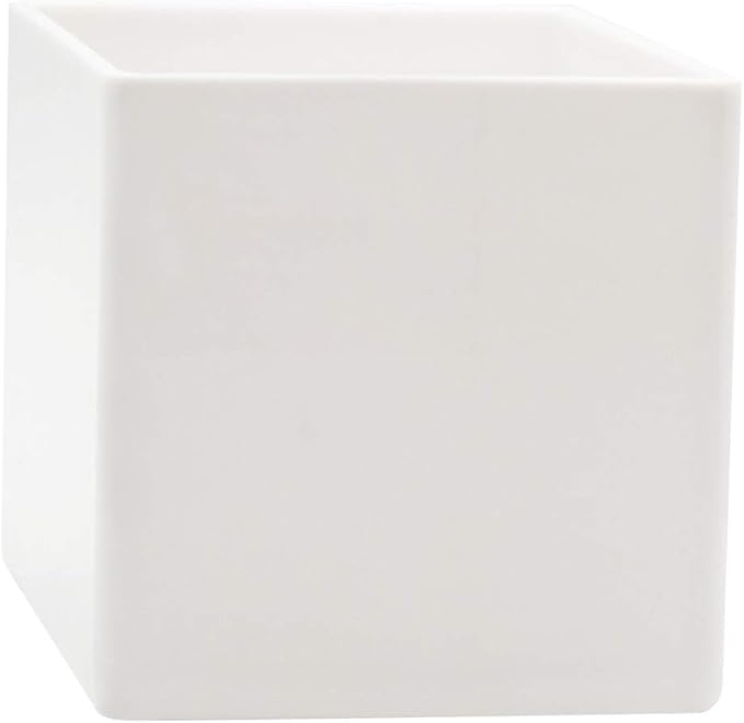 Royal Imports Flower Acrylic Vases Cubes - Decorative Centerpiece for Home or Wedding - Non Breakable Plastic, 4" - White