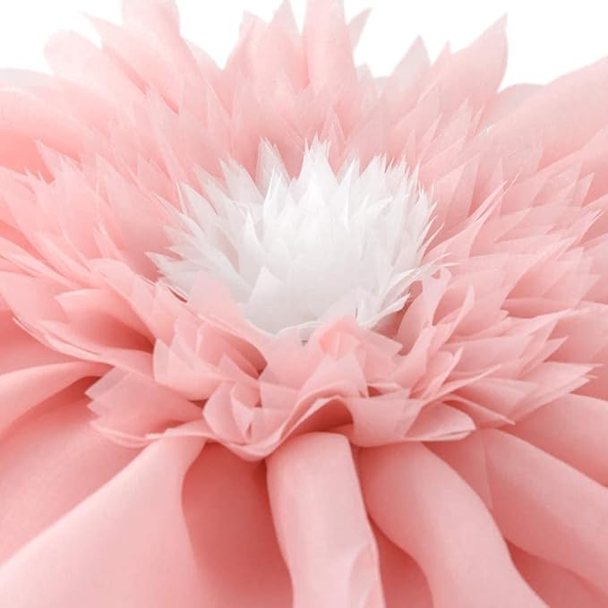 Handmade 3D Flower Round Throw Pillow Cute Decorative Daisy Sunflower Accent Cushion Elegant Soft Floral Pillow with Insert for Couch Chair Car Bed Living Room Home Decor 14Inch Light Pink