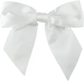 7Rainbows 20pcs Boutique 4.5" White Satin Ribbon Bows for Craft Sewing Scrapbooking Wedding and Gift Wrapping