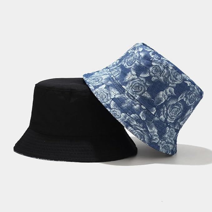 Quanhaigou Bucket Hat for Men Women,Packable Reversible Printed Sun Hats,Fisherman Outdoor Summer Travel Hiking Beach Caps