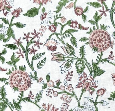 ATOSII Mahoka Rust 100% Cotton Round Block Print Summer Tablecloth, Floral Table Cloth Linen for Dining Parties Weddings Outdoors Holidays I 72" Inches Round, 4 Seater