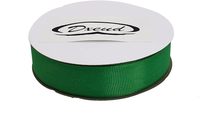 Solid Grosgrain Ribbon 25 Yard Each Roll 100% Polyester Woven Edge (1", Green)