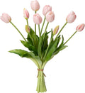 Sousi Real Touch Tulips Artificial Flowers Latex Faux Tulip Realistic Fake Tulips Flowers for Wedding Home Decorations (10, White)