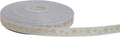 Gold Printing Snowflake Grosgrain Ribbon 25 Yard Each Roll 100% Polyester Woven Edge (3/8", White)