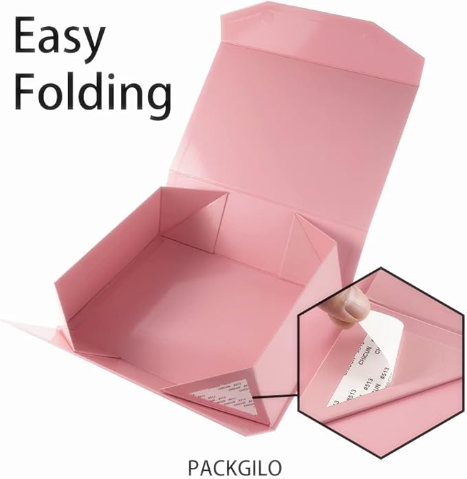 1Pcs 13x9x4 Inches Pink Gift Boxes with Lids for Presents Magnetic gift box large Gift Box for Bridesmaid Proposal，Groomsman (Glossy Pink)