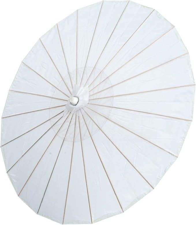 THY COLLECTIBLES 33" Japanese Chinese Umbrella Parasol for Wedding Parties, Photography, Costumes, Cosplay, Decoration and Other Events - Solid Color (White)
