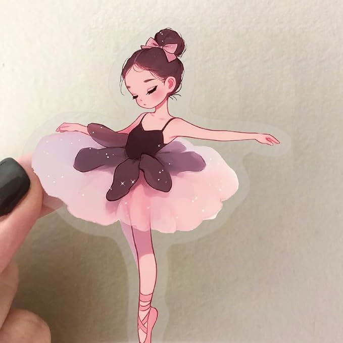 50PCS Cartoon Ballerina Stickers, Waterproof PET Ballet Dancer Decals for Scrapbooking, Water Bottles, laptops, Journals, DIY Crafts & Gift for Girls Teens