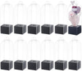 BENECREAT 12Pcs Single Rose Flower Box Empty Bag, Clear Flower Packing Boxes Flower Gift Boxes for Graduation Wedding Birthday Floral Gift Floral Arrangement Supply, Black