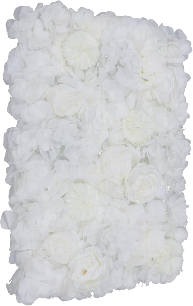 Gdrasuya10 6pcs Realistic Flower Wall Background Artificial Flowers Wall Backdrop Panel 3D Silk Rose Fake Flower Wall Panel Banquet Wedding Party Decor, Photography Background 60 x 40 cm