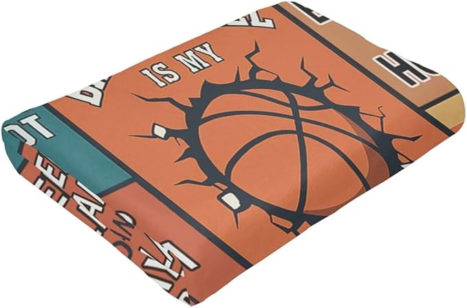 Basketball Blanket for Boys Basketball Sport Throw Blanket Soft Cozy Fleece Fuzzy Stuffed Plush Flannel Gifts for Girls Women Kids Adults 60"X80"