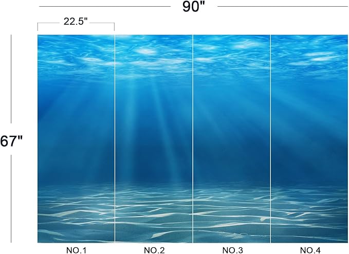 Cliouar-Waterfall in Underwater Light and Shadow Mural Wallpaper Peel and Stick 90" x 67"