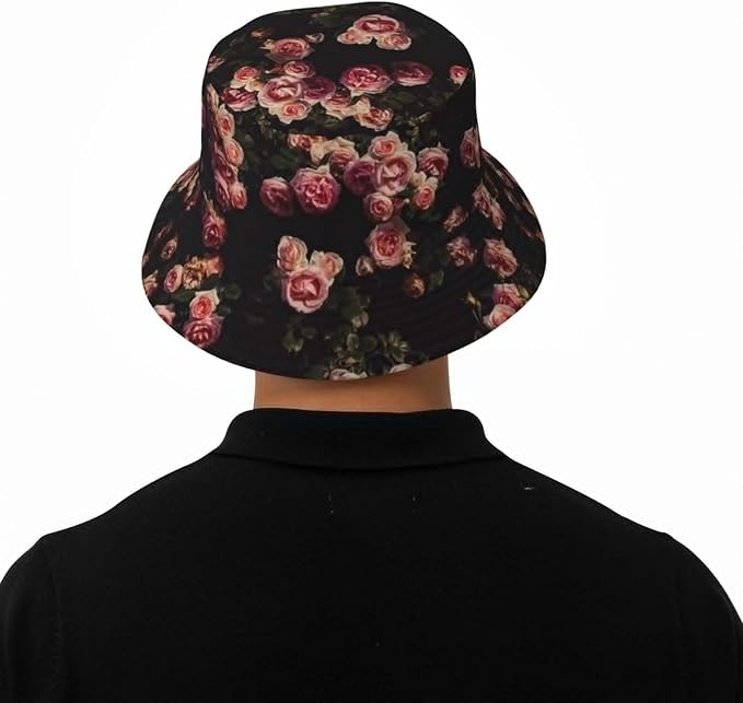 Rose Bucket Hat Womens Fisherman Hat Flower Sun Hats Cute Caps Rose Flower Hats for Women Outdoor