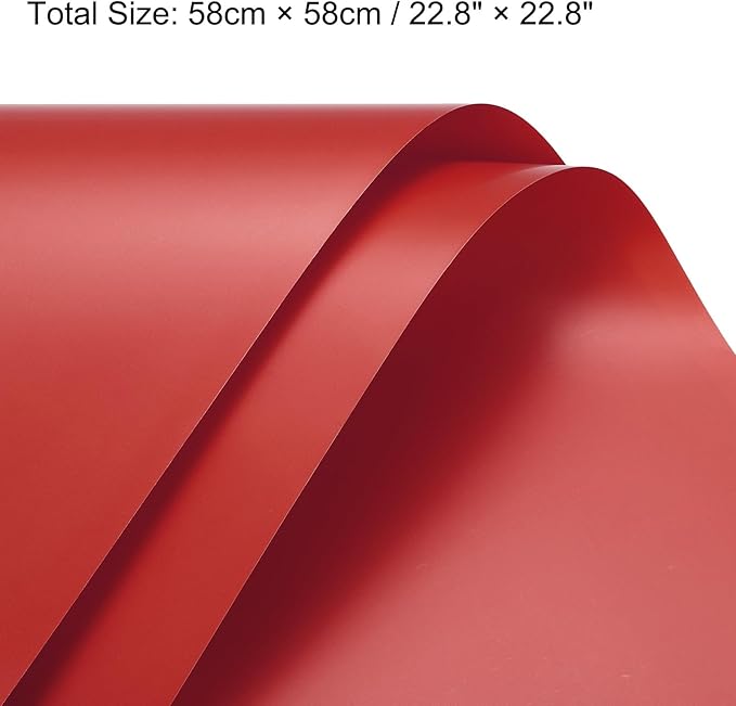 MECCANIXITY Pearlescent Film Flower Wrapping Paper 22.8x22.8 Inch Waterproof for DIY Crafts, Gift/Gift Box Packaging China Red Pack of 20