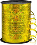 500 Yards Shiny Metallic Gold Curling Ribbon with Spool, 1/5" Holographic Curly Ribbons Perfect for Gift Wrapping, Florist Flowers, Birthday Party Decorations, and Balloon String
