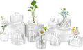 Glasseam Mini Glass Bud Vases: Small Clear Vases for Centerpieces Cute Tiny Flower Vase Set of 10 for Flowers Modern Centerpiece Decor for Wedding Party Dining Room Decoration