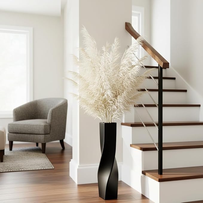Tall Vase On Floor, 23.62" Twisted Geometric Flower Vase for Home, Living Room, Flower Centerpieces, Shelf, Table, Decor, Creative Unique Decorative Vases