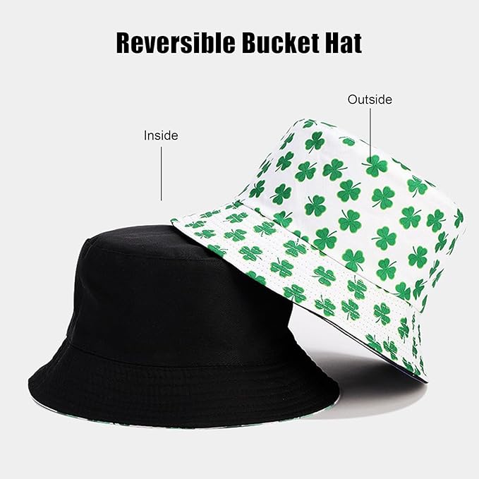 Bucket Hat for Women Men, Cotton Reversible Double Side Wear Sun Hats Beach Fisherman Hat