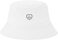Fashion Embroidered Bucket Hat Cotton Summer Beach Sun Hat for Women Men Teen
