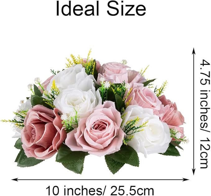 Flower Centerpieces for Wedding Tables: Wedding Table Decorations Dusty Rose & White Flower Balls Centerpieces for Engagement Cerebration Party Center Pieces 10 Packs