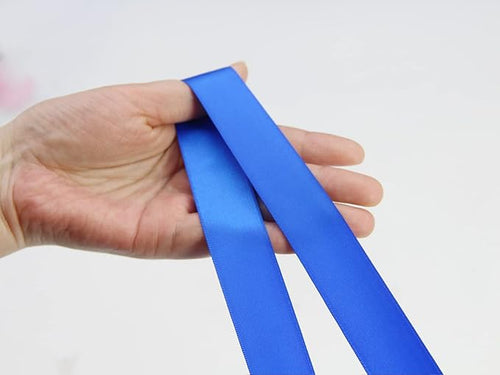 100 Yards Double Faced Satin Ribbon - Assorted Gift Wrapping & DIY Crafts Bow, Hair Headband Accessories (1" 25mm, Royal Blue)