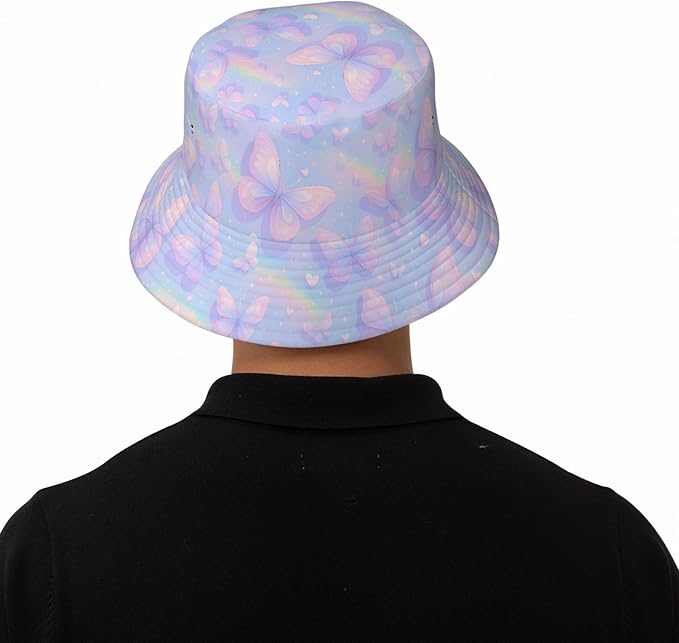 Christmas Navy Blue Tree Bucket Hat Novelty Sun Hats Trendy Fisherman Cap for Men and Women