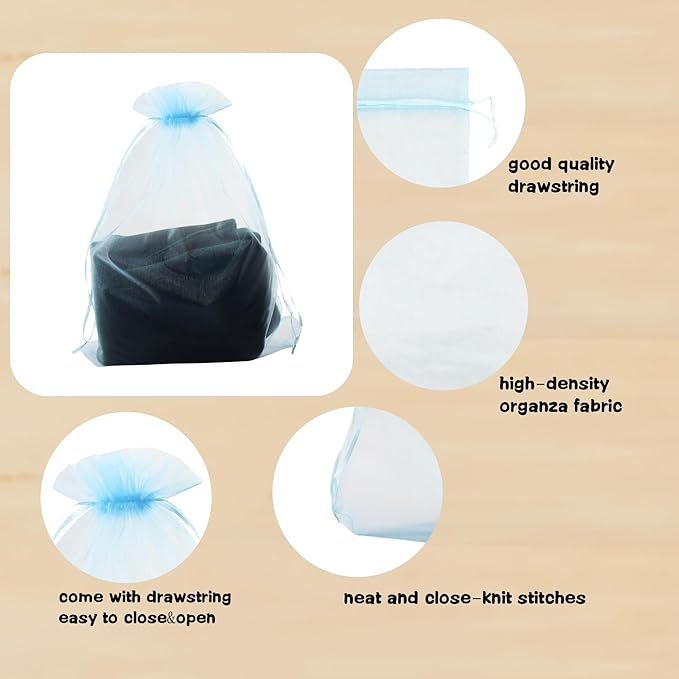QIANHAILIZZ 50 Pack 12 x 16 Inch Drawstring Jewelry Gift Organza Bags Plant Covers Plants Protection Bag D5B (A-BABY)