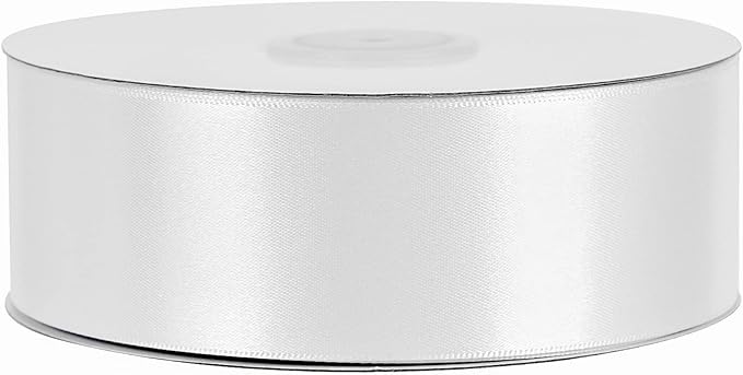 MEEDEE White Satin Ribbon 1-1/2 Inch White Ribbon Lux Double Faced Satin Ribbons by 50 Yards Polyester Satin Ribbons for Crafts, Weddings, Flower Bouquet, Holiday Decorating