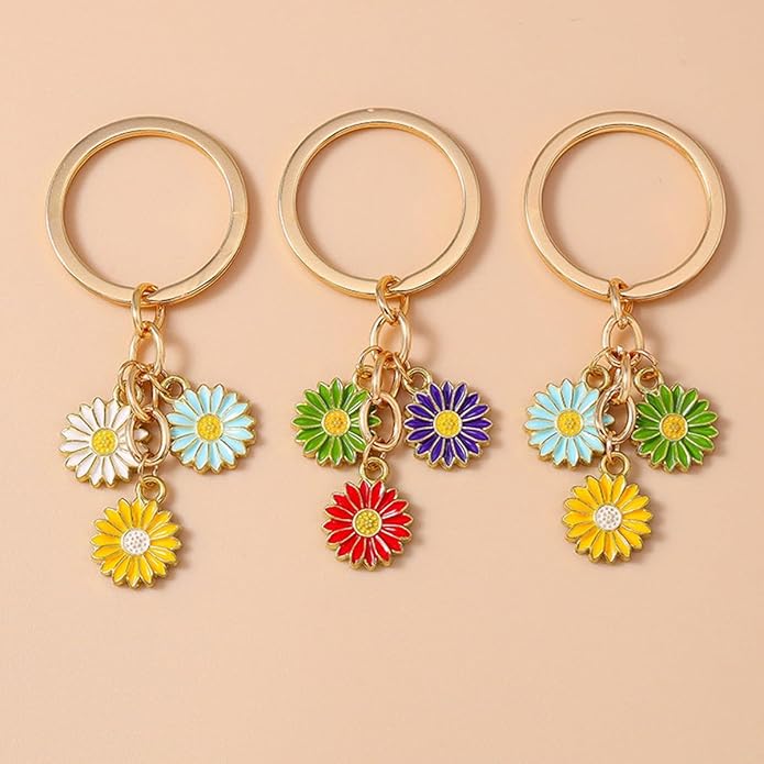70Pcs 7 Colors Enamel Daisy Flower Charms for Jewelry Making Gold Plated Sunflower Charm Spring Summer Floral Pendant for Bracelet Necklace Earrings Keychains DIY Craft Supplies Accessories-13mm