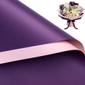 WRAPAHOLIC 20 Sheets Flower Wrapping Paper - 22.4 x 22.4 inch Dark Purple Color Water-Resistant Floral Bouquet Wrapping Paper, Florist Supplies Packaging for Wedding Birthday Gift DIY