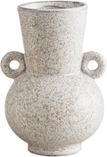 47th & Main Modern Glazed Ceramic Flower Vase for Home Décor, Small, Gray Speckled