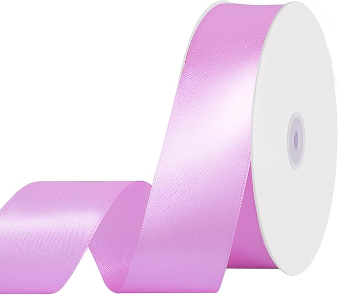 Lilac Ribbon 1 1/2 Inch 60 Yards Lilac Satin Ribbon for Gift Wrapping Bows Crafts Flower Bouquet Wedding Birthday Party Christmas Decorations